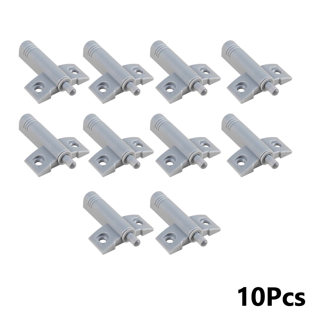 10x amortiguadores de cocina, captura de armario, Tope de puerta, cajón suave y en silencio, cerca con asa de lengüeta, herrajes para muebles del hogar invisibles: Gray