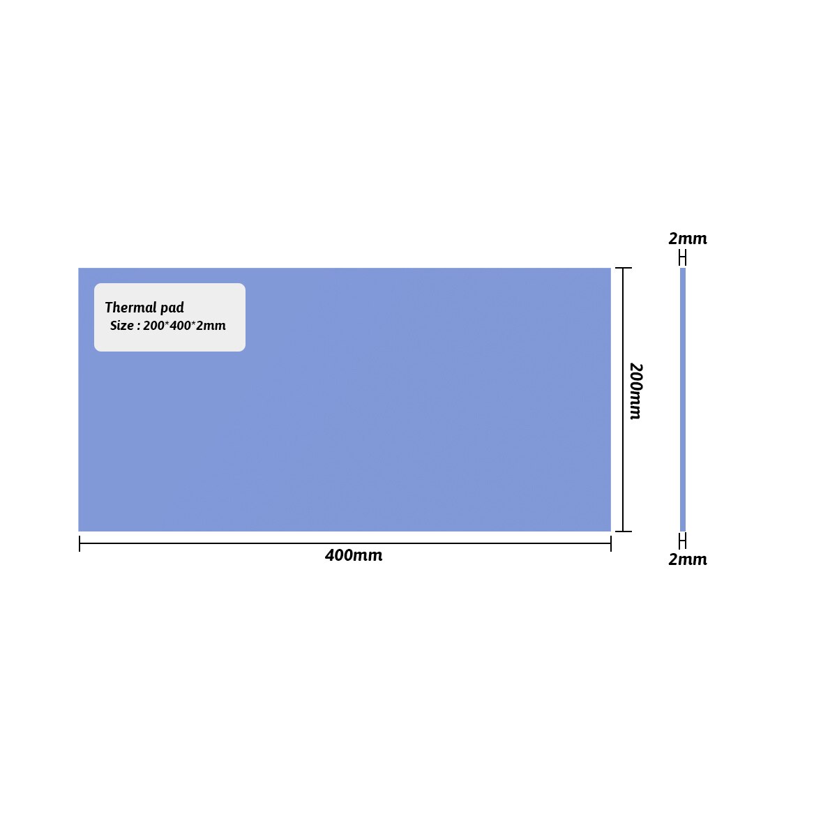 DIY Thermal Pad For GPU CPU Heatsink Cooling Conductive 200mm*400mm*5mm Soft Silicone Pad термопрокладка: Thickness 2mm