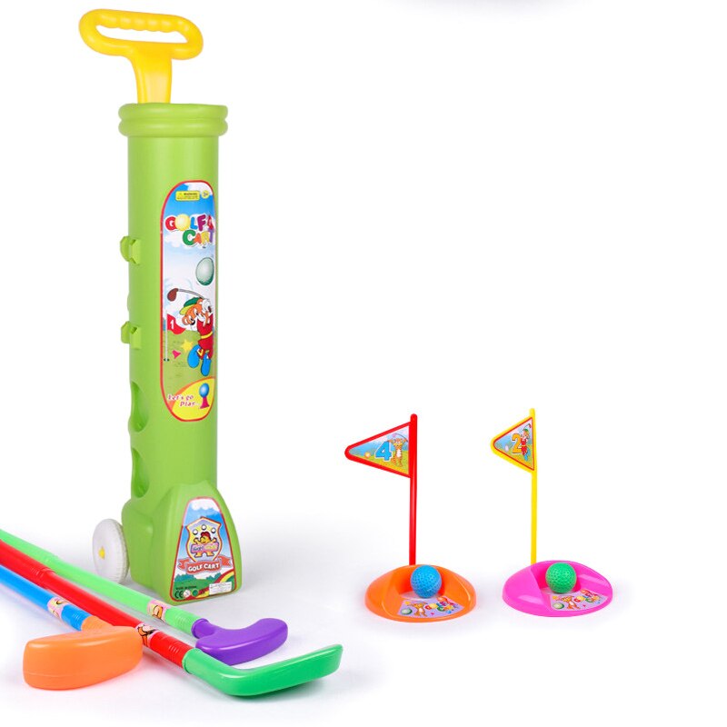 Nieuw Kinderen Speelgoed Golf Caddy Set Ballen Clubs Trolley Kids Jongen Meisje Outdoor Tuin Spel Speelgoed BN99