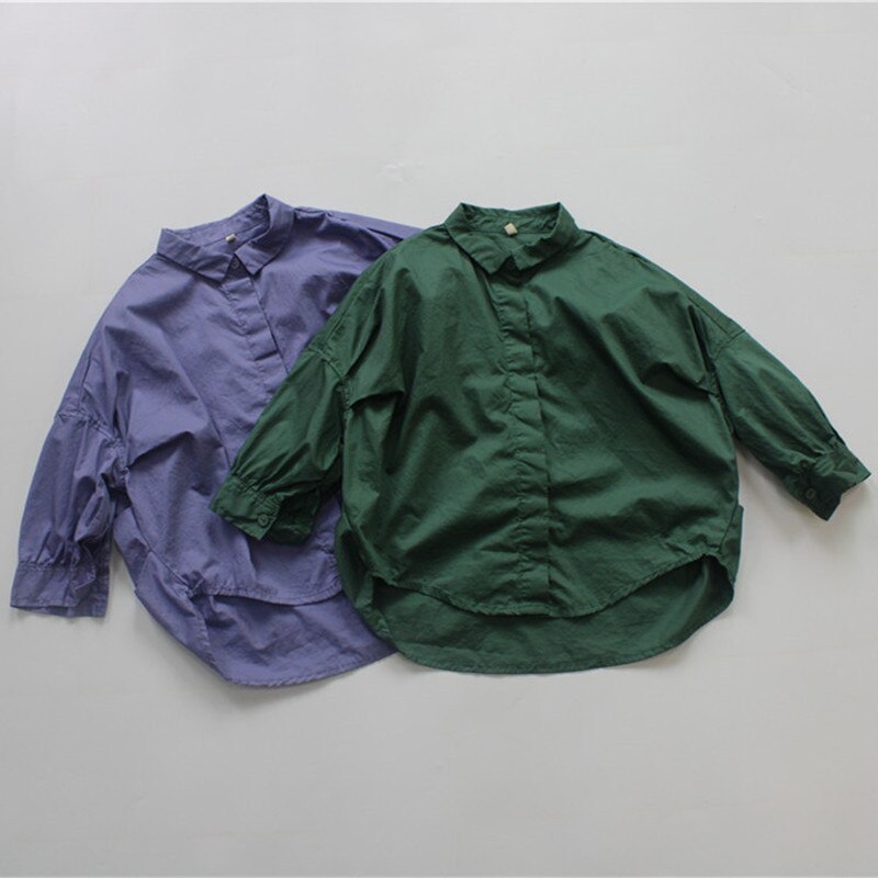 Deer jonmi 2022 primavera stile coreano Unisex bambini camicie Oversize tinta unita bambini camicie Casual allentate
