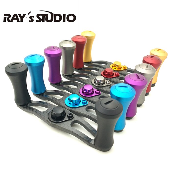 Diy carbon vismolen handvat + metalen knoppen