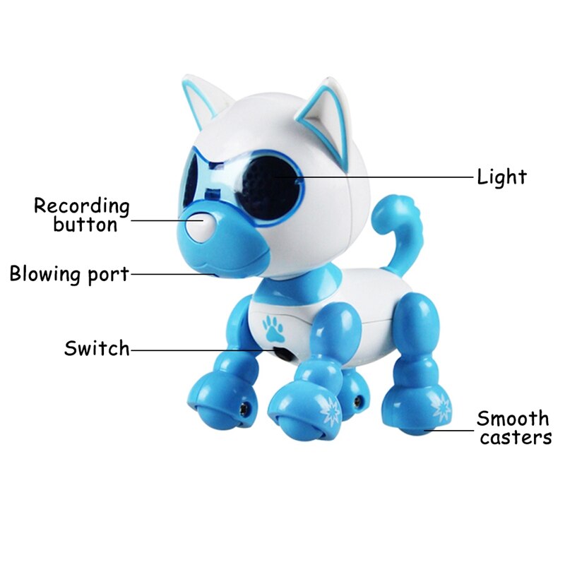 Robot chien jouets, chien de compagnie électronique interactif Robot jouet chien promenades, aboie, répond au toucher, enfants chien jouets