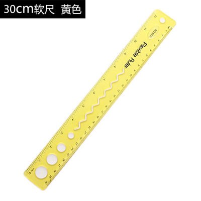 Règle de mesure à bande en plastique souple, règle à courbe Flexible de 30CM 1 pièce: yellow