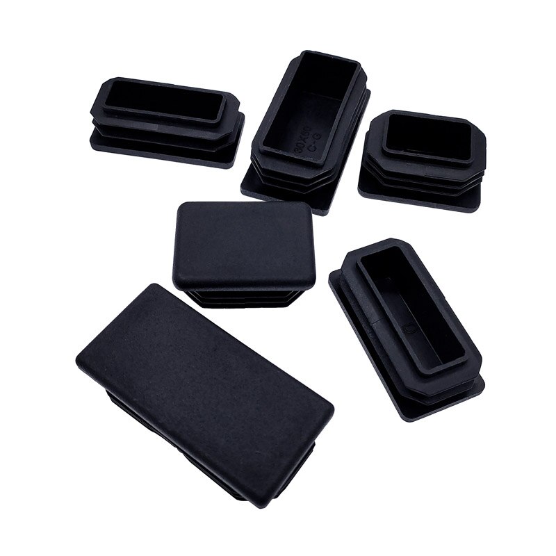Plastic Steel Rectangular pipe plug Black Furniture Leg plug Anti Slip Feet Protector Pad Plastic square tube cap plug