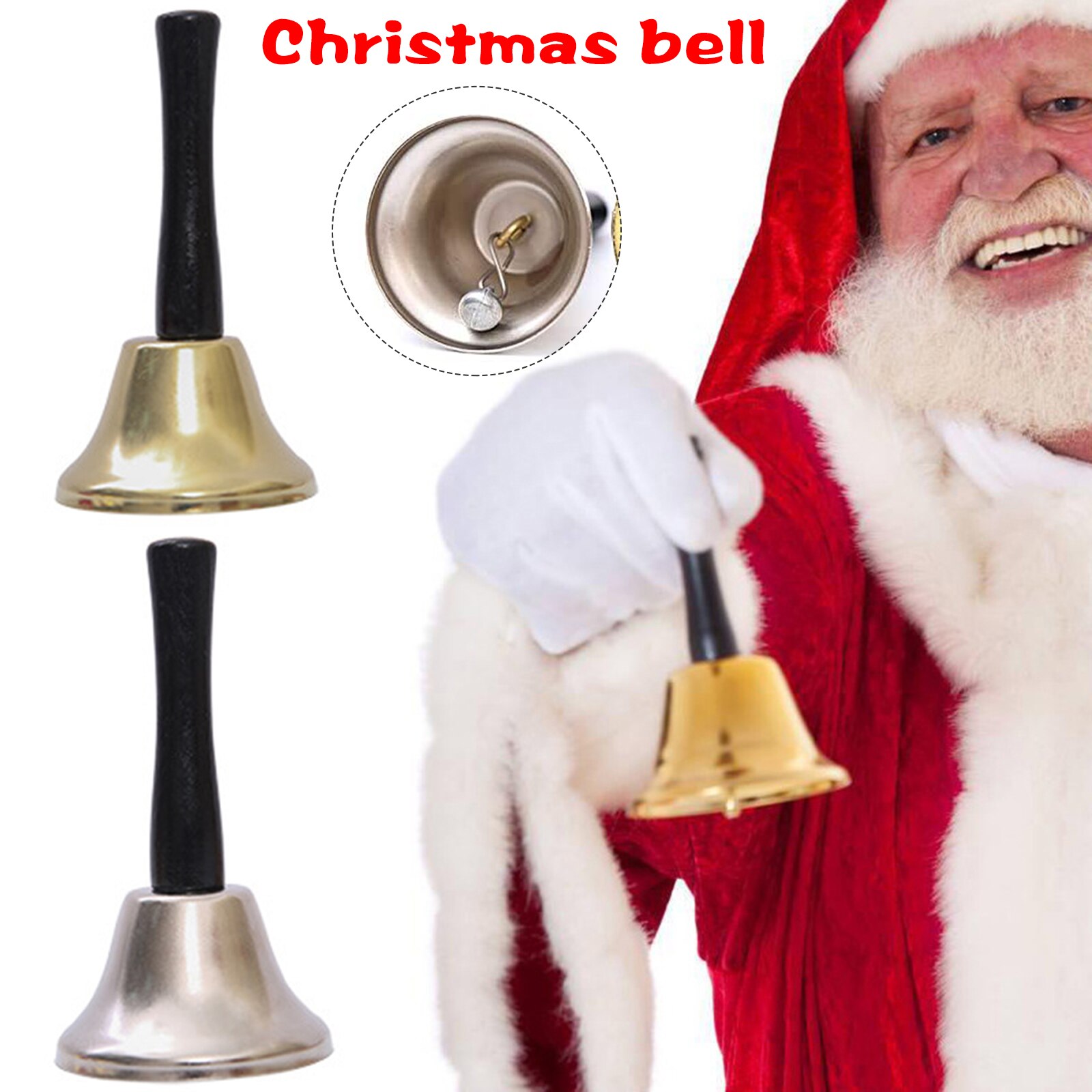 Kerstman Rammelaar Metalen Kerst Hand Bell Voor Bruiloft Evenementen Kerstversiering BV789
