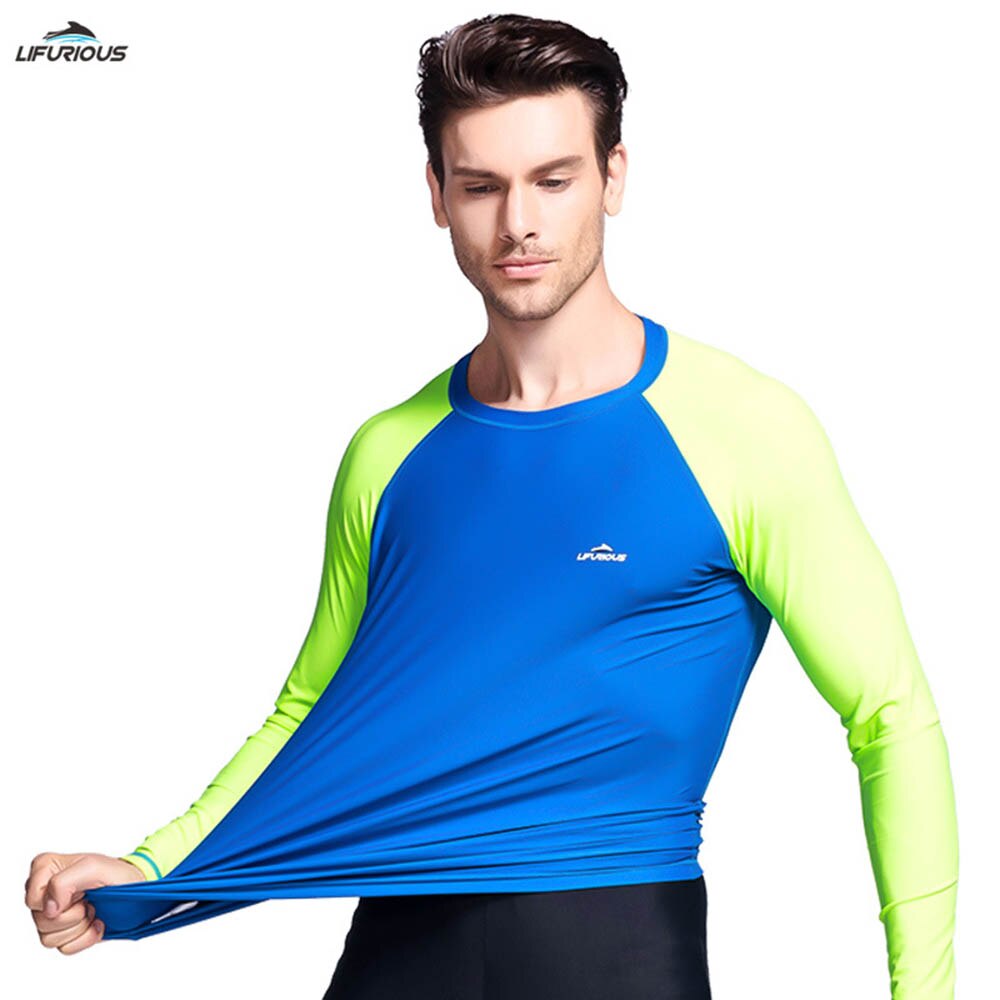 Mannen Zon Beschermende Kleding Stretch Shirt Strand Kleding Lycra Mode Lange Mouwen Upf 50 + Surf Kleding Snel-Drogen Top