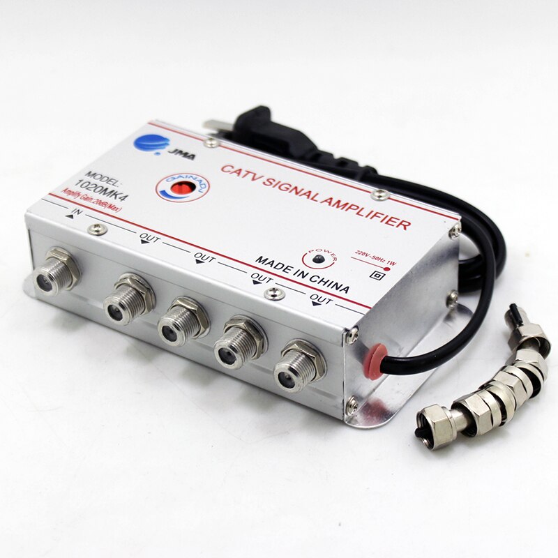 AC 220 V 4 Manier CATV Kabel TV Splitter Versterker 20dB Digitale TV Antenne Signaalversterker Thuis Tv apparatuur 45 Mhz tot 860 MHz US Plug: Black