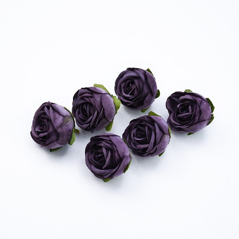 6 st te rosor huvud självlåda juldekorationer till hemmet bröllop bröllop tillbehör röjning konstgjorda blommor billigt: 2