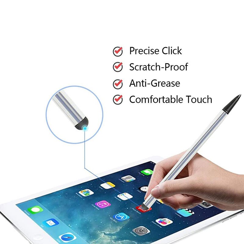 2 in 1 Capacitive Resistive Pen Lightweight Navigation Mobile Phone Pen For Tablet iPad Cell Phone PC Capacitive Touch Pencil