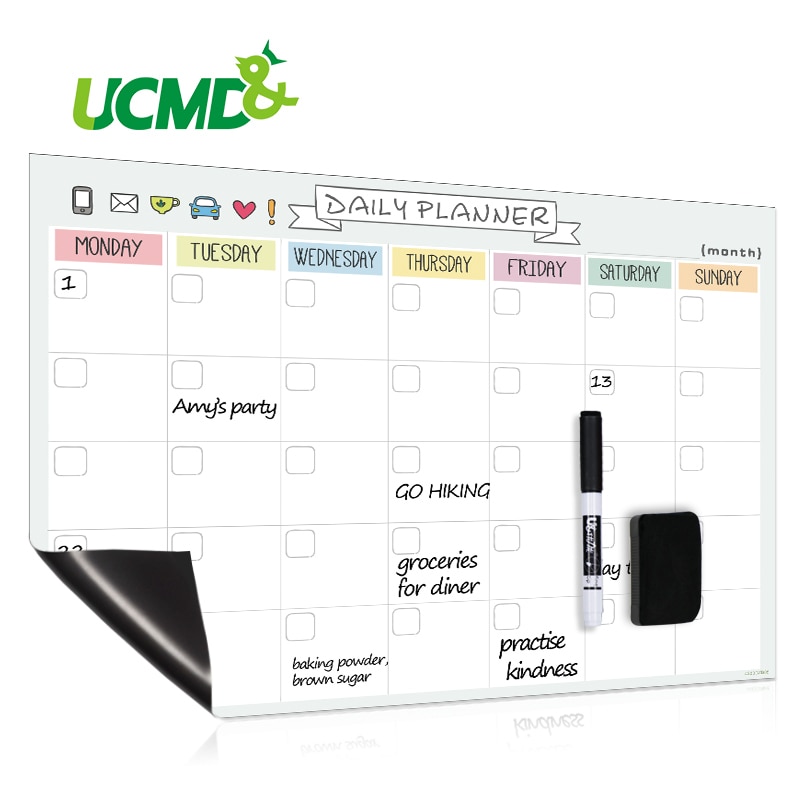 Magnetic Organizer Planner Erasable Daily Weekly Monthly Desktop Schedule Efficiency Notepad Calendar Office School Supplies A3