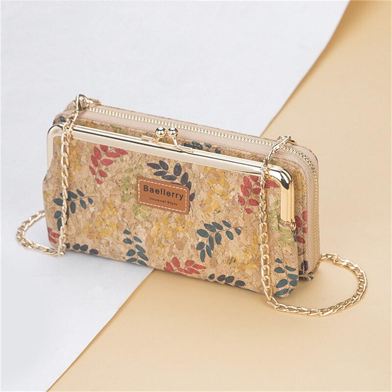 Ladies Crossbody Bag Vintage Wood Grain Handbag Multifunctional Shoulder Bag Women Mini Printed Zipper Wallet