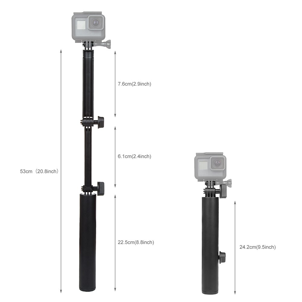 Schieten 3 Manier Grip Monopod Selfie Stick Voor Gopro Hero 8 7 5 Zwart Xiaomi Yi 4K Dji Osmo sjcam Sj8 Eken Go Pro Hero 7 Accessoires