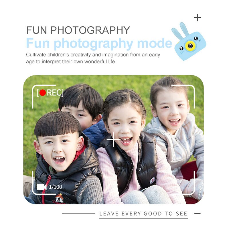 Toy Camera Mini Camera Kids Toys Cartoon Digital Camera Baby Toys 12.0M with 2.0 Inch IPS Screen Children Educational Toys