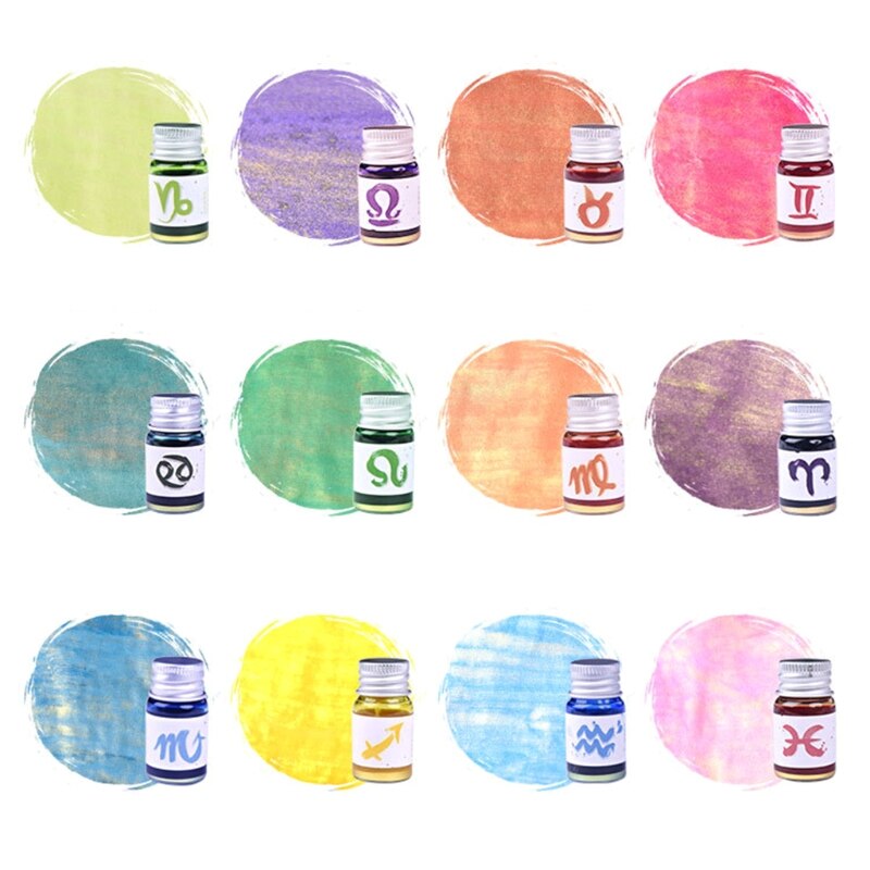 5ml Gold Powder Colorful Fountain Pen Ink Non-carbon Refilling Inks Student Stationery School Office Supplies
