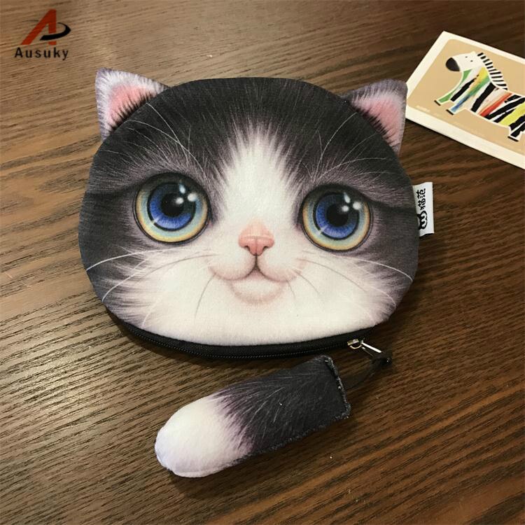Meow star stof pung kvinder mønt pung dame punge og punge magisk pung mønt taske plys kat mønt pung