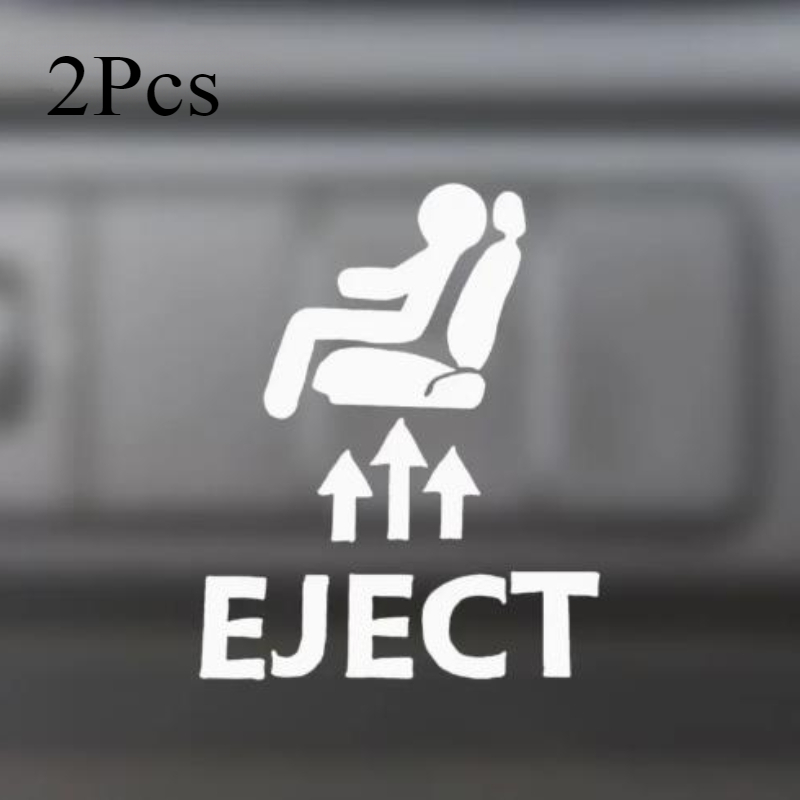 Vinyl Passenger Ejection Seat Stickers For Vehicle Dash Novelty Eject Dash Switch Labels Unused Button Decoration Decal: Default Title