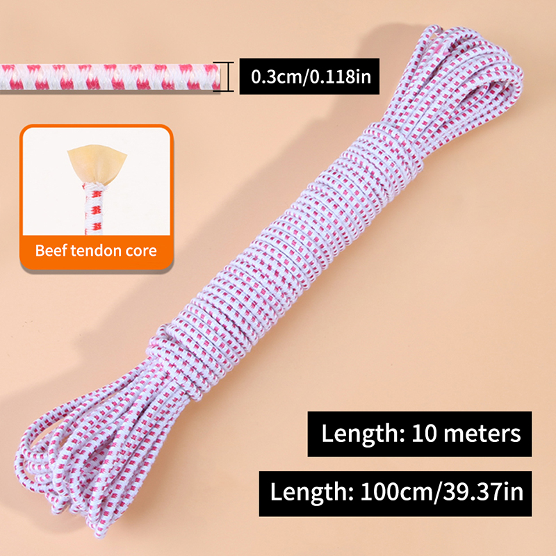 10 meter, byxor med gummiband, kläder med resårband, hög elastisk midja, tillbehör till elastiska rep, runda rep: Färgrik