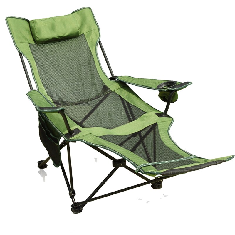 Outdoor Vouwen Kantoor Lunchpauze Lounge Stoel Vissen Stoel Draagbare Strandstoel Huishoudelijke Terug Stoel Camping Leisure Stoel: Green gauze