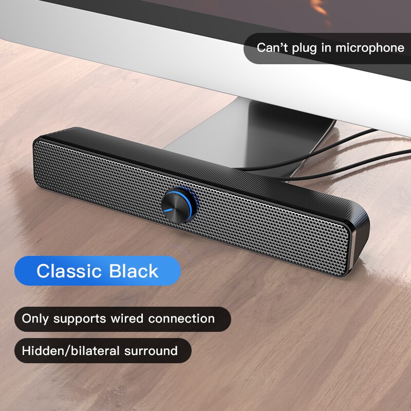 Bluetooth Computer Speaker USB Wired Powerful Bar Stereo Subwoofer Bass Speakers Surround Soundbar for PC Laptop TV Loudspeaker: wired  cannot mic K