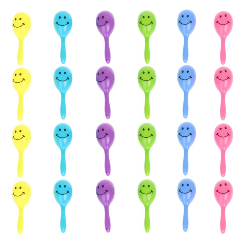 24Pcs 3 \ "Lachend Gezicht Neon Maracas Fiesta Feestartikelen Feestartikelen Noisemaker Party Decoraties XX9E