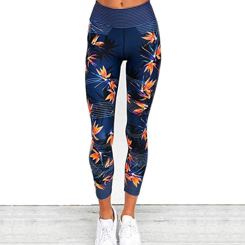 vrouwen hoge taille yoga broek fitness sport leggings gestreepte print stretch fitness sport panty S-XL running broek