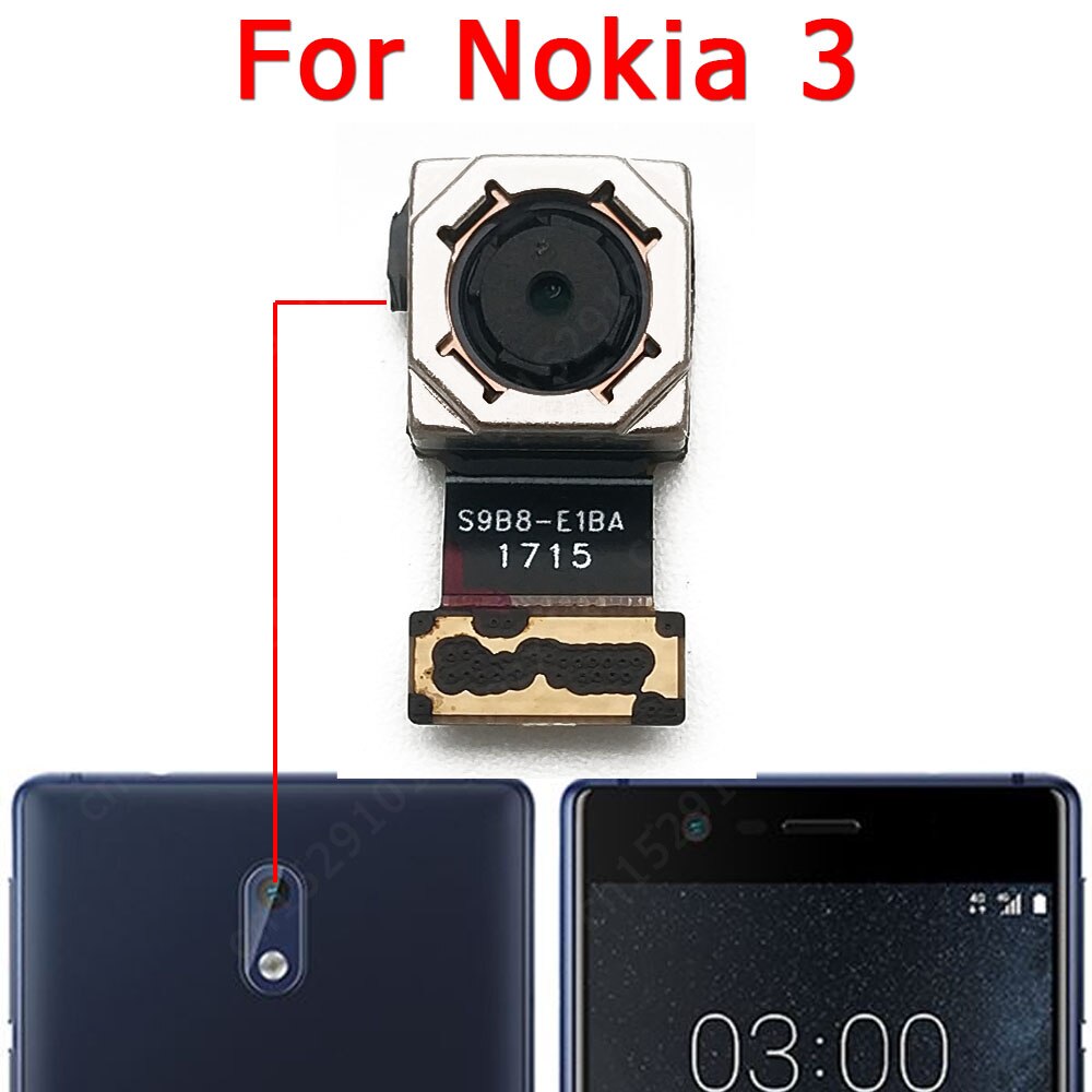 Originele Achteruitrijcamera Voor Nokia 3 Back View Belangrijkste Grote Backside Camera Module Flex Kabel Vervangende Onderdelen