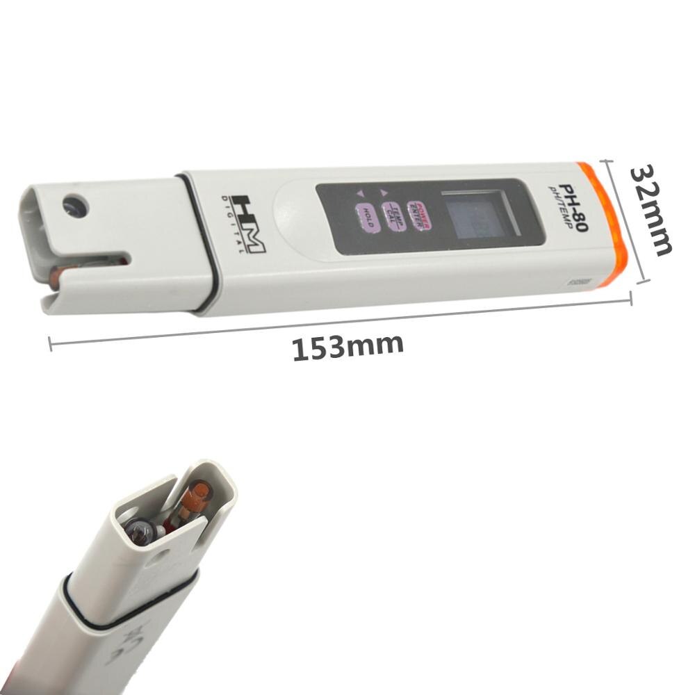 HM Digital PH-80 pH Meter Water Tester for Testing Applications Hydroponics Pool Aquariums Drinking water 40%off