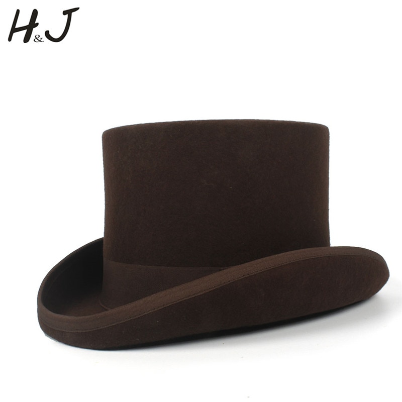 5 farve top hat 15cm 4 størrelse uld kvinder mænd top fedora hat tryllekunstner kaffe steampunk cosplay punk fest kasketter