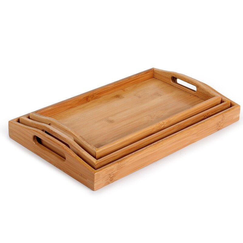 Bamboo Bamboo Rectangular Bamboo Tray Tea Tray Home Daily Fruit Tableware Tea Set Tea Tray Tea Tray Bamboo Tray
