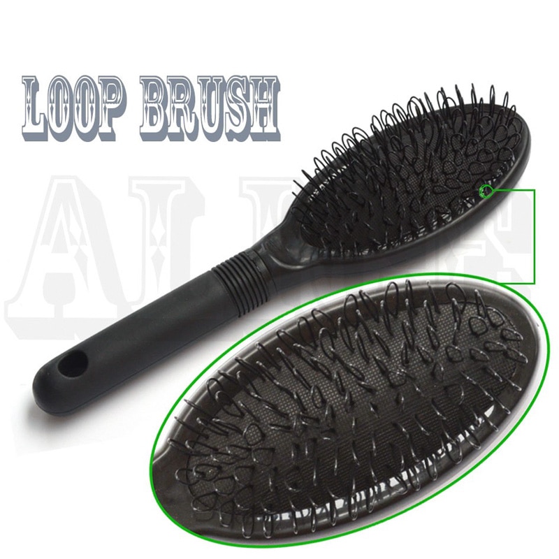 Peine cepillo de pelo con lazo, peines negros para peluca, gorra, peine, extensiones de cabello, cepillo de tejido