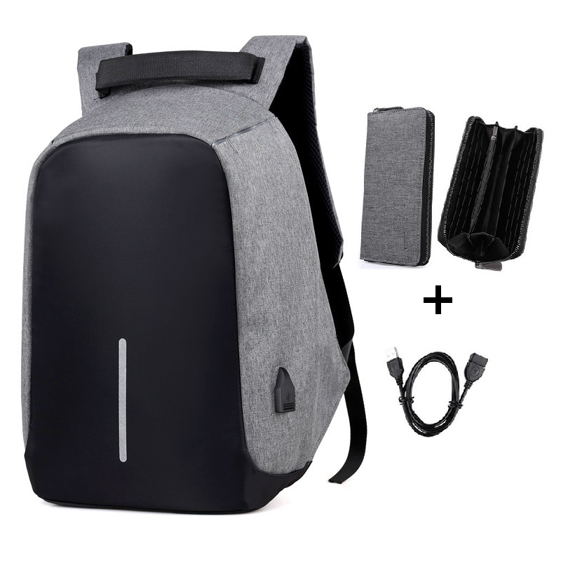 15.6 inch Laptop Backpack Teenager Male Mochila USB Charging Anti Theft Backpack Travel Waterproof School Bag School Backpack: Set 7