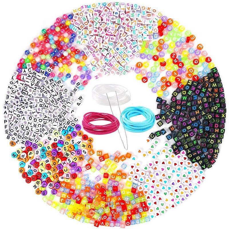 1300 stk/sæt az alfabet bogstaver stave ord perler legetøj diy farverige perler puslespil: Default Title