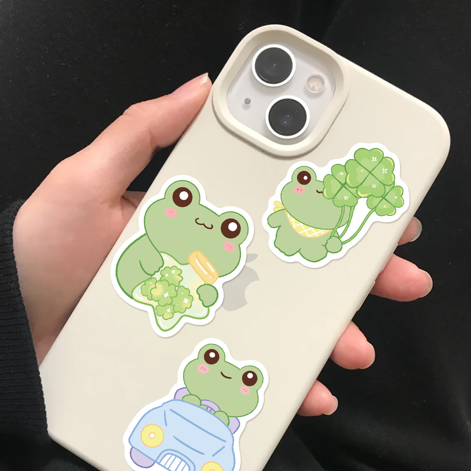 50 naklejki z żabami, urocze naklejki dla dzieci i nastolatków, wodoodporne naklejki na butelkę z wodą, album na laptopa, dekoracja w kształcie żaby