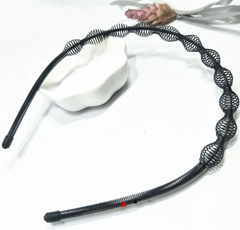 Diadema deportiva para hombre y mujer, bandana negra ondulada, pinza para el pelo, accesorios para el cabello