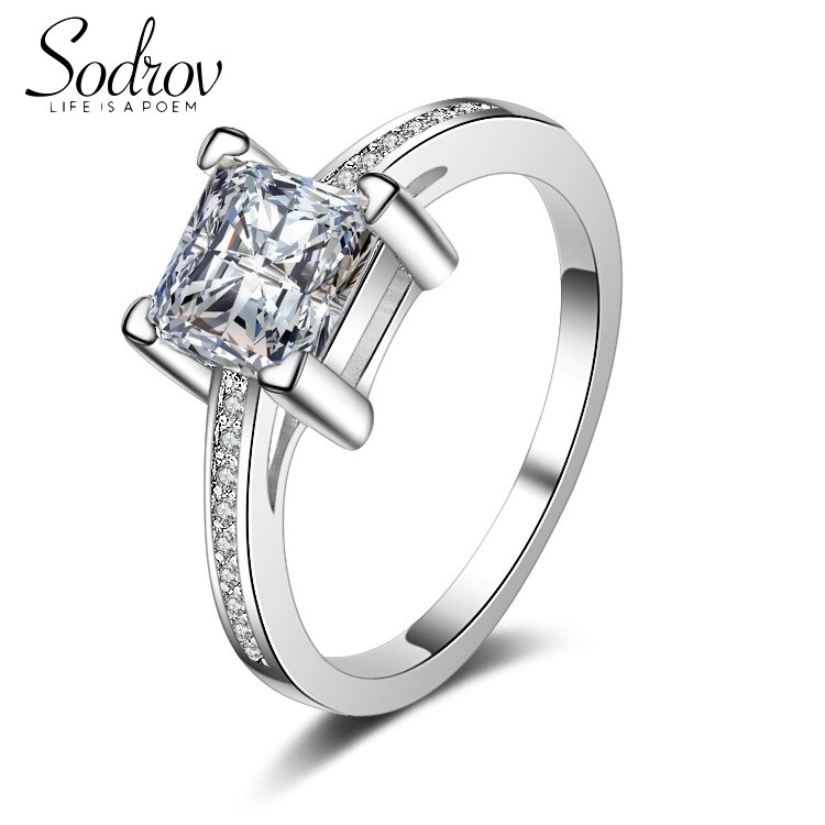 SODROV 925 Silver Rings Women Rings Wedding Rings for Women