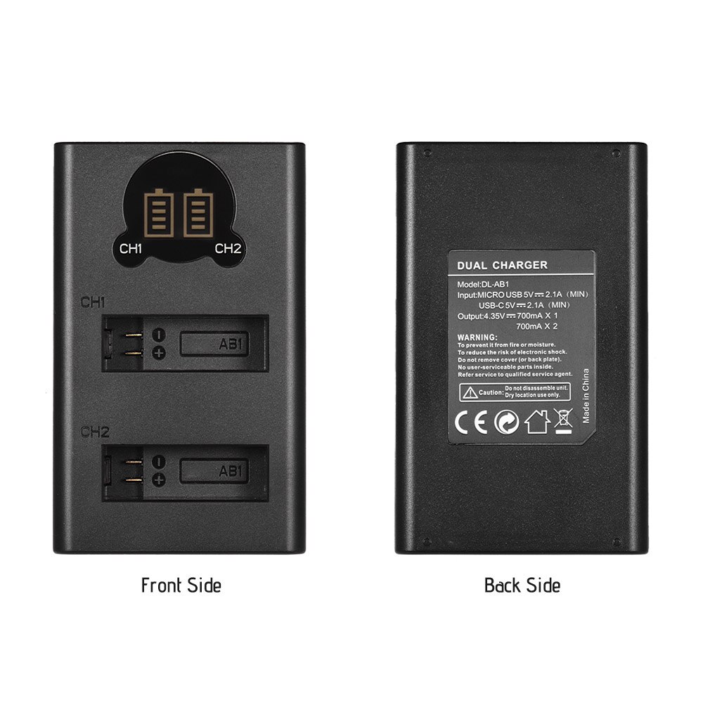 Opladen Kit Lcd Smart Display Dual Port Dual Channel Charger Met 1300Mah Oplaadbare Li-Ion Batterij Usb Oplaadkabel