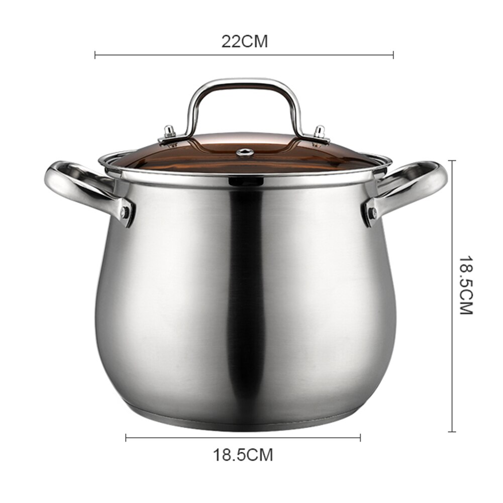 304 Food-grade Stainless Steel Stew Pot Anti-overflow Corrosion-resistant Thickened Bottom Stockpot For Kitchen Induction Cooker