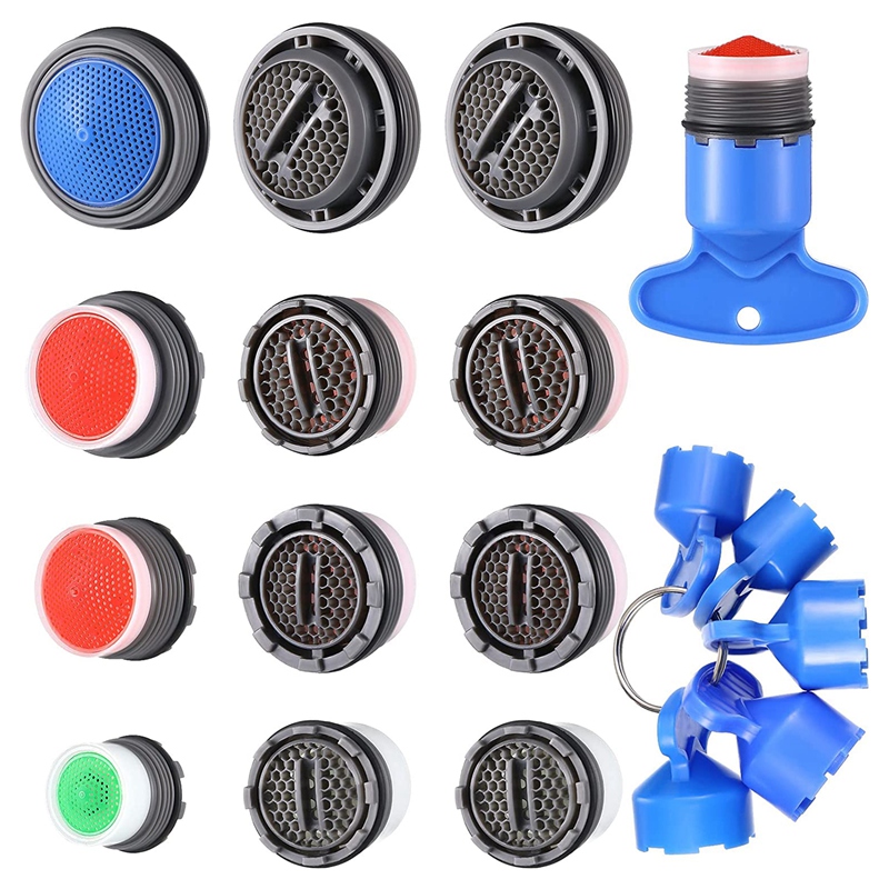 12 Pieces Faucet Aerator For Cache Aerators And 5 Pieces Cache Faucet Aerator Key Removal Wrenches, Cache Aerators