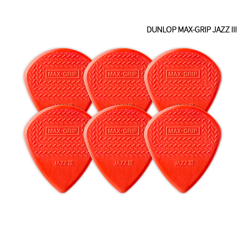 Choix de Dunlop. 471R3 MAX-GRIP JAZZ 3 médiators de guitare acoustique/électrique antidérapants/résistants à l'usure en nylon. 1,38 mm d'épaisseur.: Gris clair