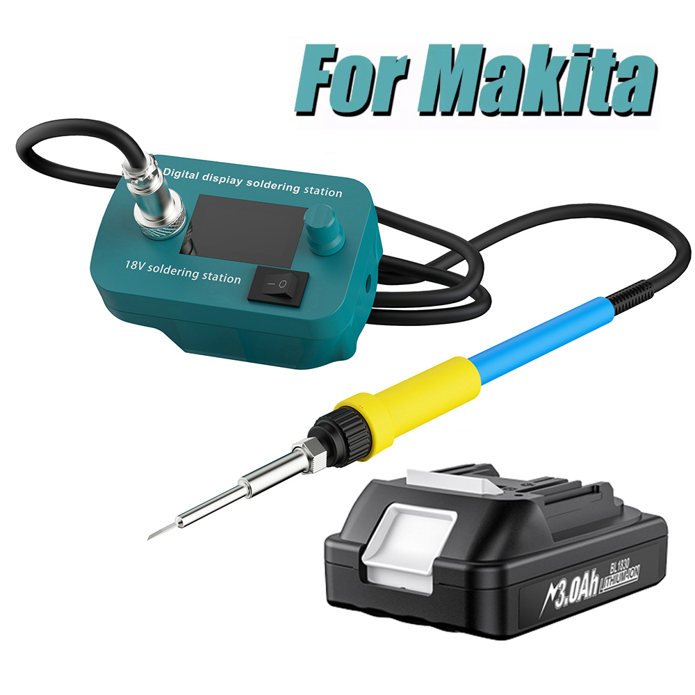 Pour Makita 18V batterie sans fil fer à souder outil 300-510 ℃ Outil de soudage de PCB 60W, température réglable, bricolage, réparation électrique: Violet