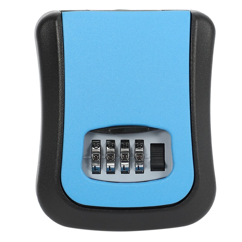 Password Key Lock Box Wall Mounted Zinc Alloy Key Box Weatherproof 4 Digit Combination Key Storage Lock Box