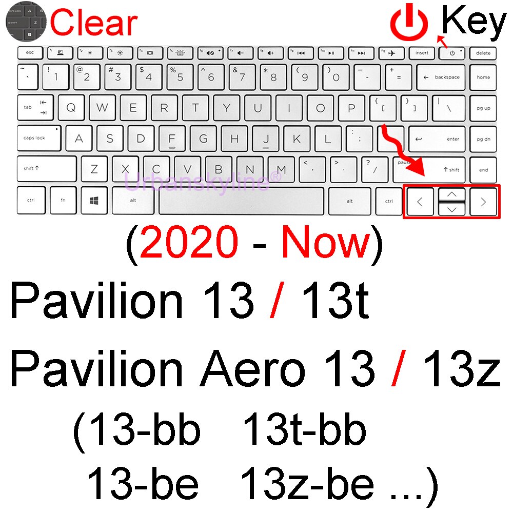 Housse de protection de clavier pour ordinateur portable HP Pavilion 13, étui X360 Aero 13, 13z, 13t, 13-bb 13-be 13-be 13-be 13-an 13-b: Clear 2020-Now