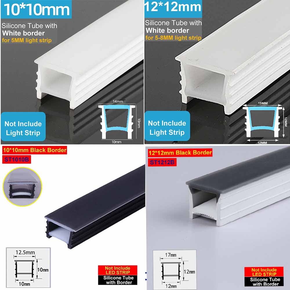 Tube encastré en Silicone de 1 à 20M, support de canal courbé Flexible pour bande lumineuse Led de 5MM 8MM, installation facile, étanche, sans zone sombre
