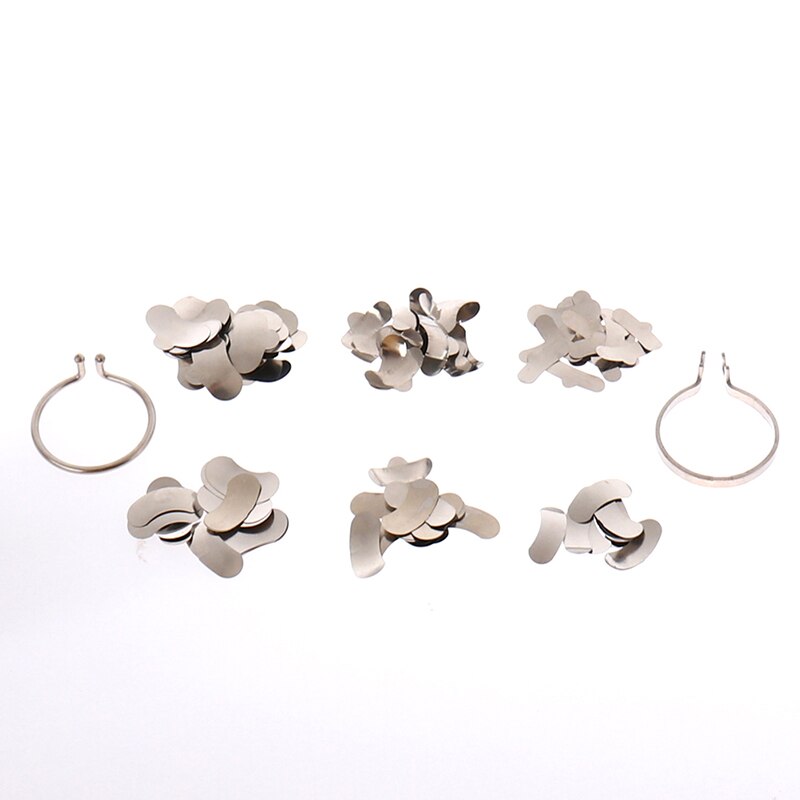 100pcs Dental Matrix Sectional Contoured Metal Matrices Bands Dental Matrix Rings Full Teeth Replacement Dentsit Oral Care