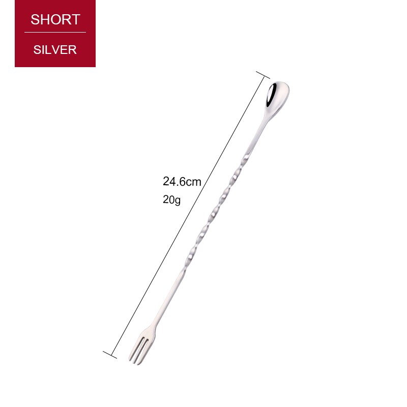 1 pc cocktailskedar bartender bar tillbehör i rostfritt stål hem barer karaff prylar coola verktyg ansikte choklad bar metall sked: Silver kort