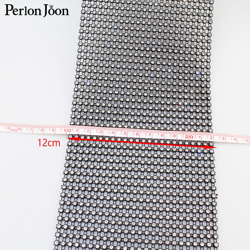 Mesh Rhinestone Set 1 yard 24 rows Black Mesh Rhinestones Fabric Glitt... – Vicedeal