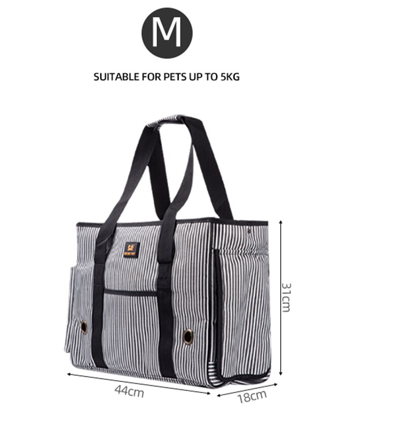 Mochila portátil suave para transportar mascotas, Bolsa de transporte para mascotas con una zona para respirar en el lateral: medium