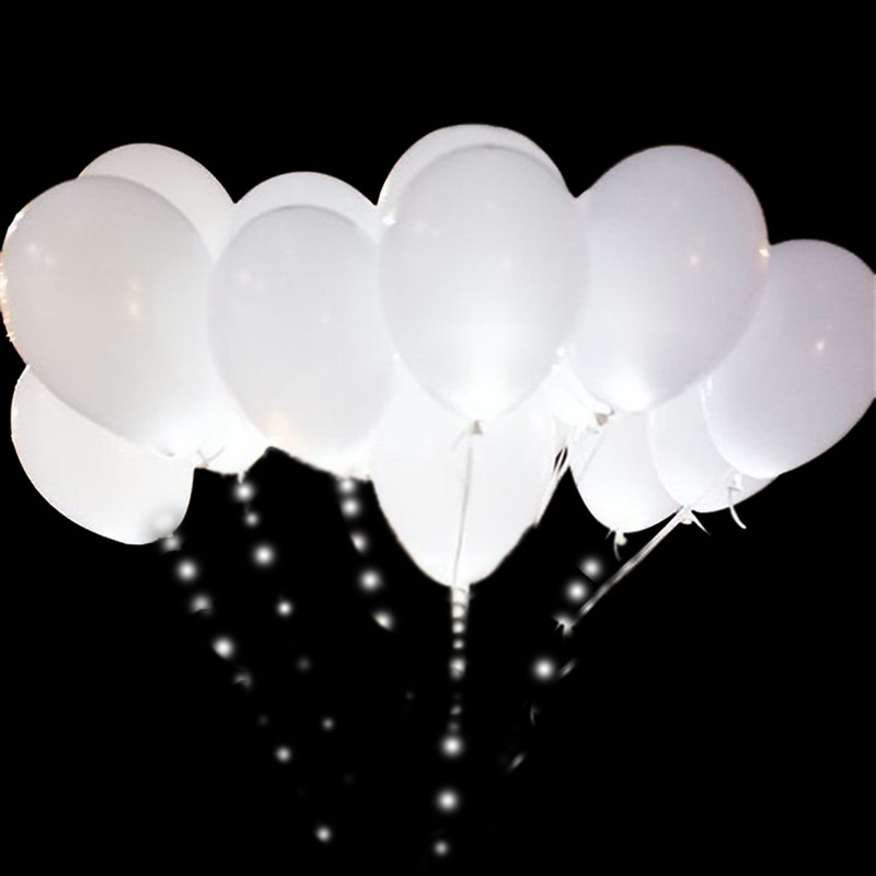 5pcs LED Balloon Luminous Light ball 12 Inches White Latex Balloon glow Balloon birthday party Wedding Decor Supplies