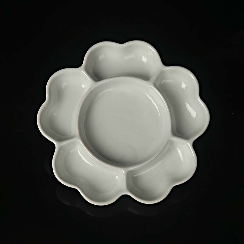 Paleta cerámica gouache acuarela pintura china pigmento porcelana blanca maquillaje color acrílico pinturas arte suministros para artistas: 6 inches 15cm