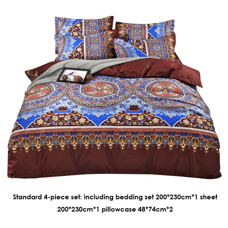 Style ethnique housse de couette taie d'oreiller drap de lit Mandala impression couette ensemble de literie housse de couette taie d'oreiller drap de lit: King